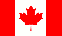 A red maple leaf on the flag of canada.